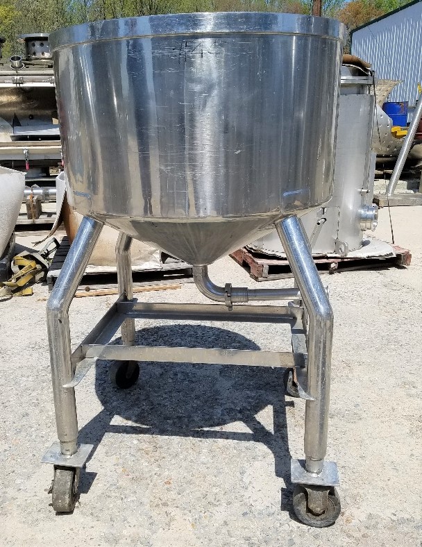 used 55 Gallon Stainless Steel Tank. Portable on wheels.  31